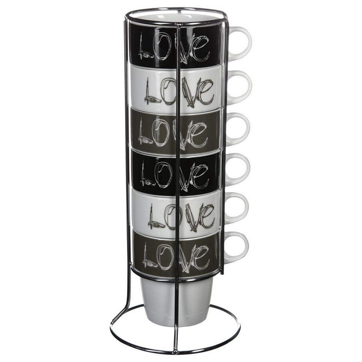 Set med 6 kaffekoppar Secret de Gourmet Love Med stöd 260 ml