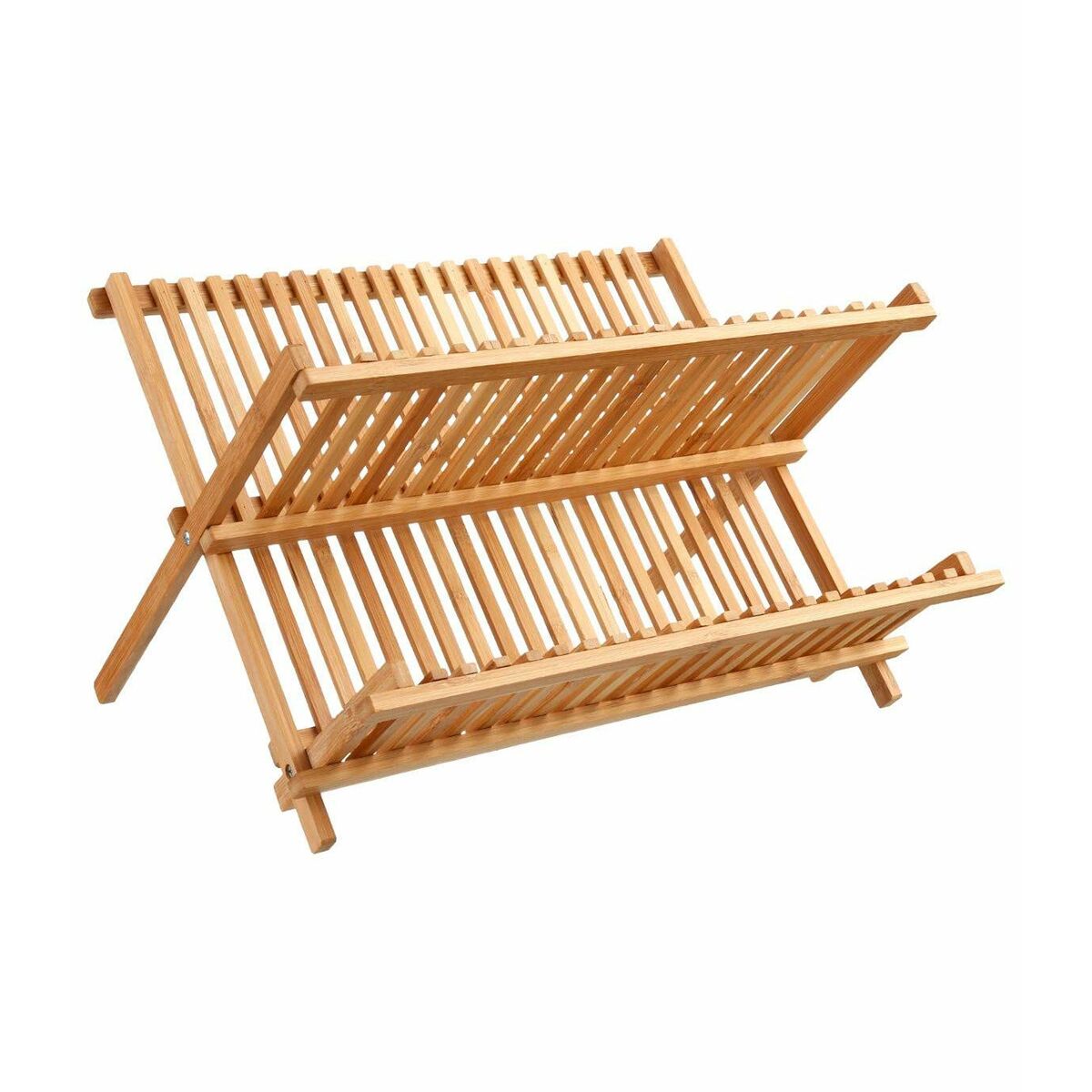 Diskställ 5five Hopfällbar Naturell Bambu (42 x 33,5 x 25,5 cm)