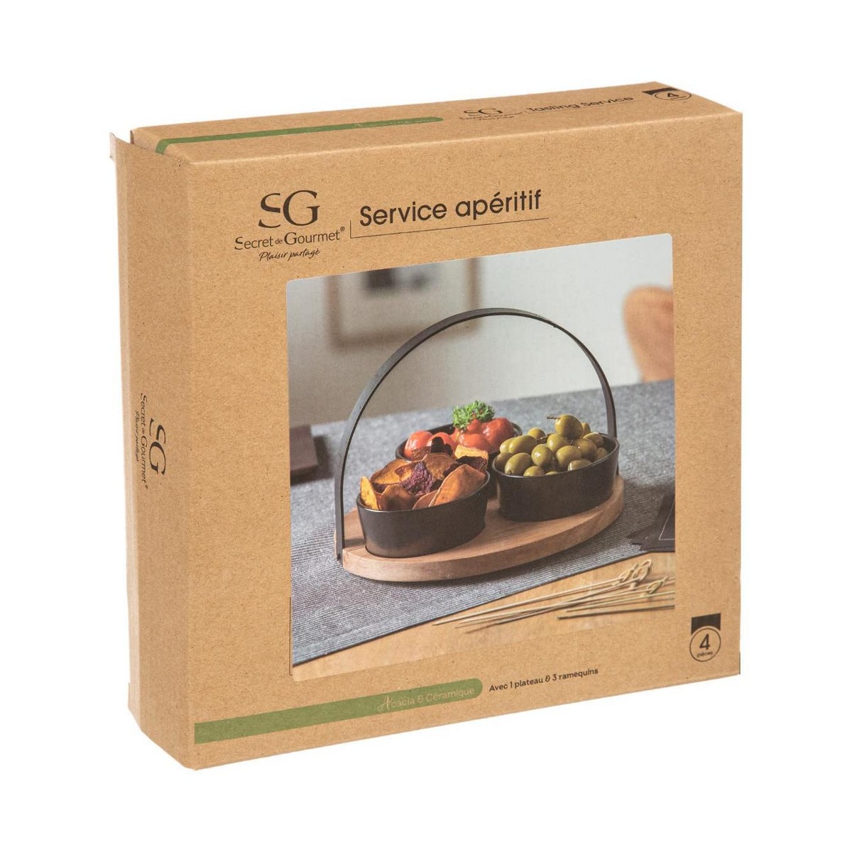 Tilltuggsset Secret de Gourmet Svart Stengods 4 Delar (Ø 21 cm) - 2
