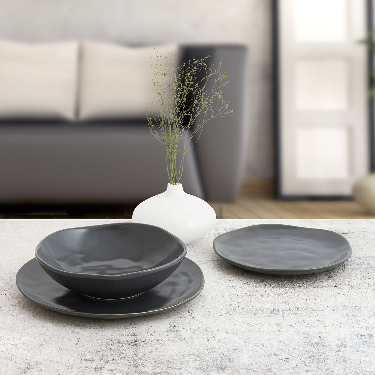Dessert Bidasoa Cosmos Keramik Svart (20 cm) (12 antal) - 3