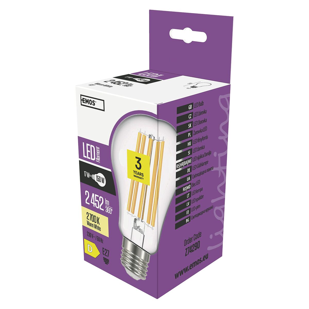 Lampa EMOS Edison E27 17 W (Renoverade A+)
