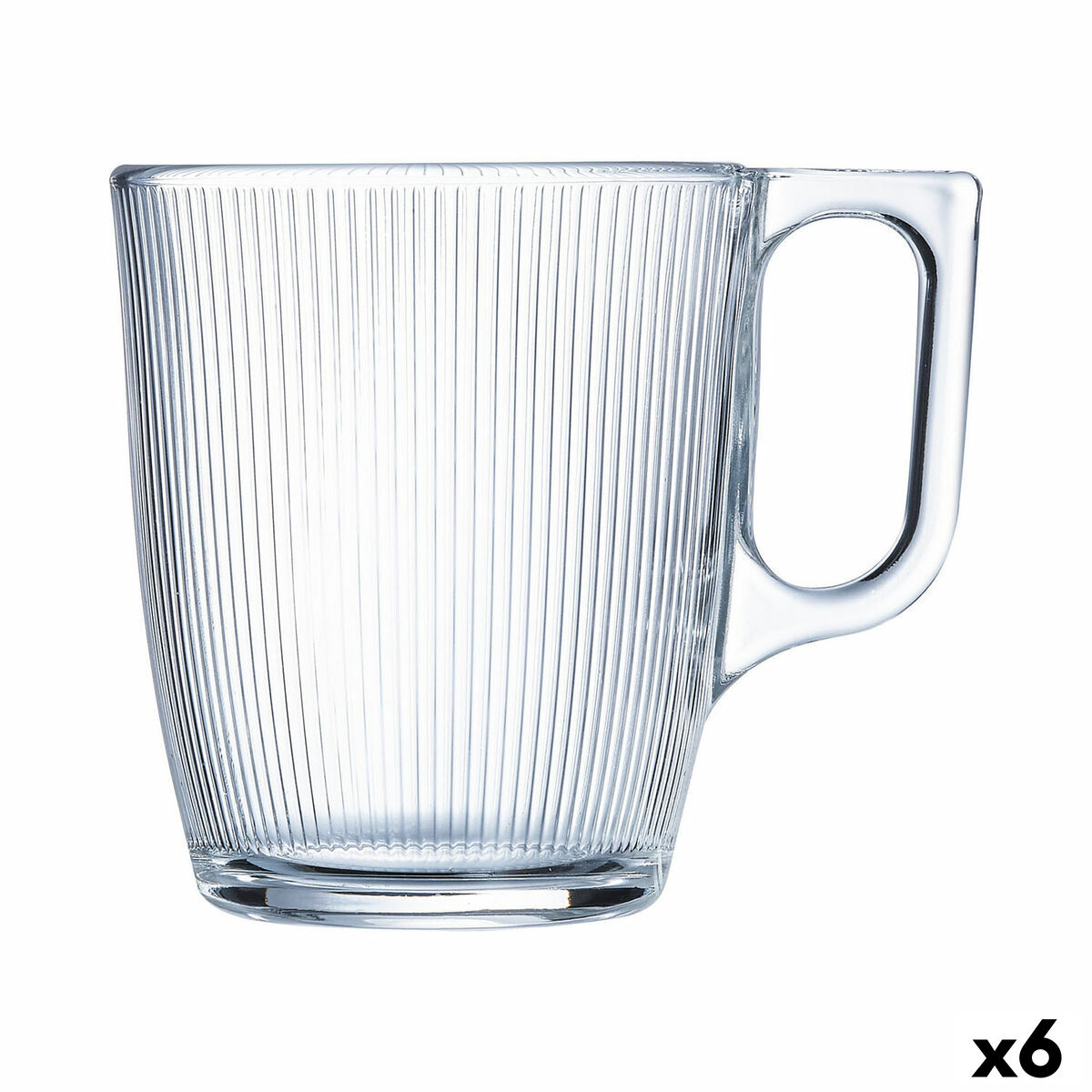 Koppar Luminarc Stripy Frukost Transparent Glas (250 ml) (6 antal)