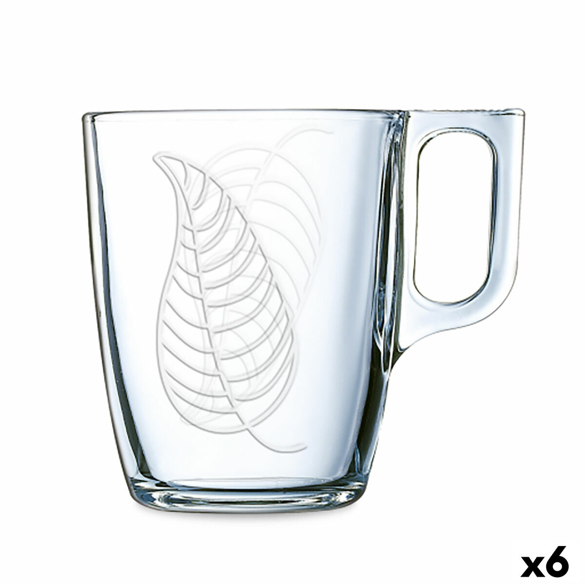 Koppar Luminarc Leaves Blad Frukost 250 ml Transparent Glas (6 antal)