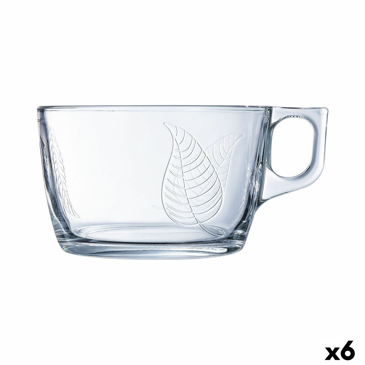 Koppar Luminarc Stor Blad Transparent Glas (500 ml) (6 antal)