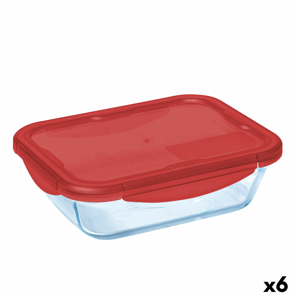 Hermetisk matlåda Pyrex Cook & go Röd Glas (800 ml) (6 antal)