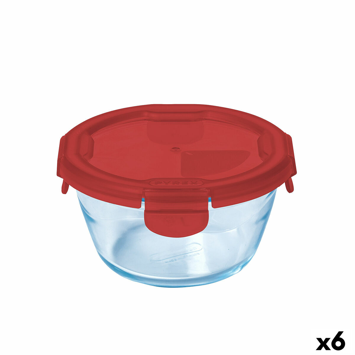 Hermetisk matlåda Pyrex Cook & go Röd Glas (600 ml) (6 antal)