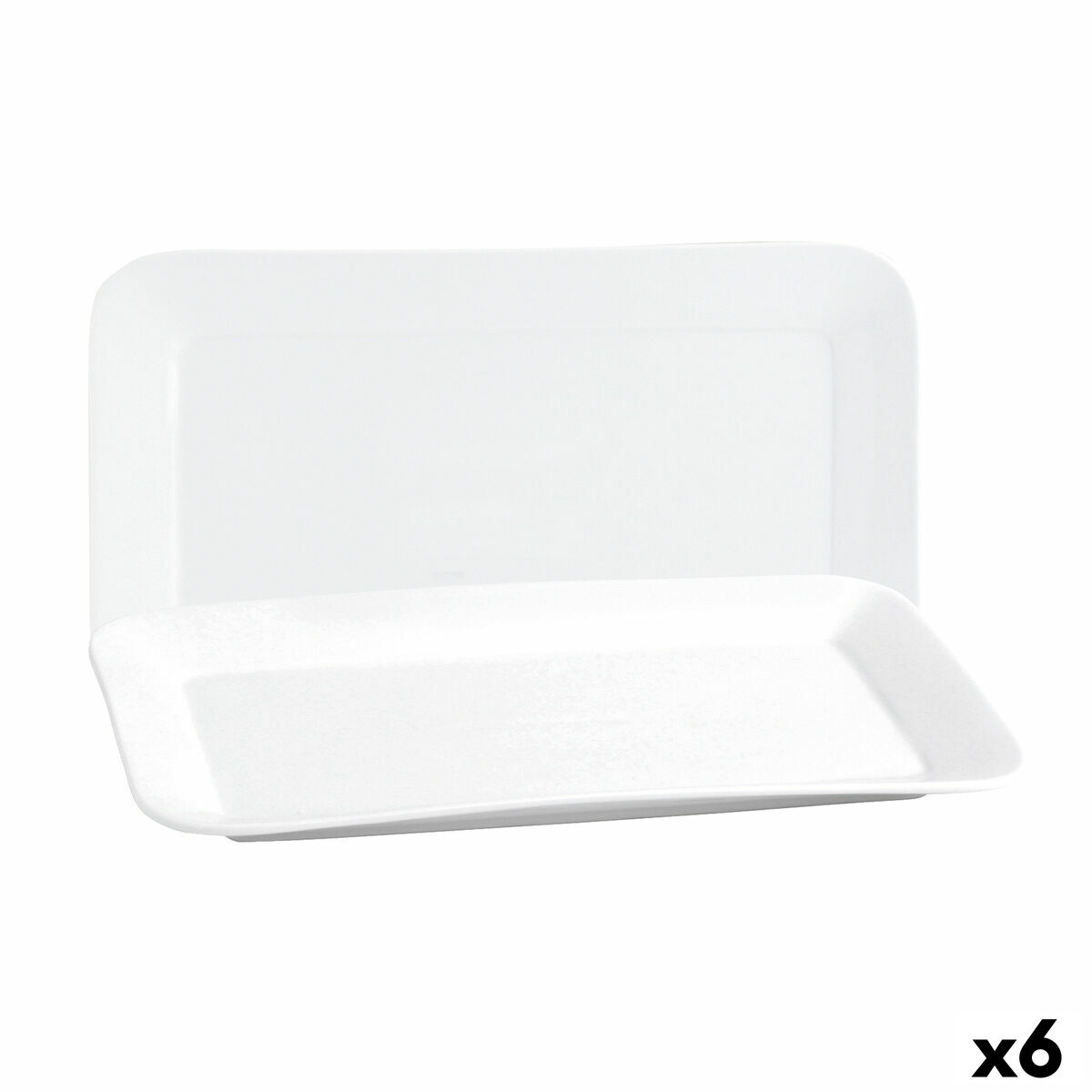 Servingsfat Quid Basic Rektangulär Keramik Vit (6 antal) (31 x 18 cm)