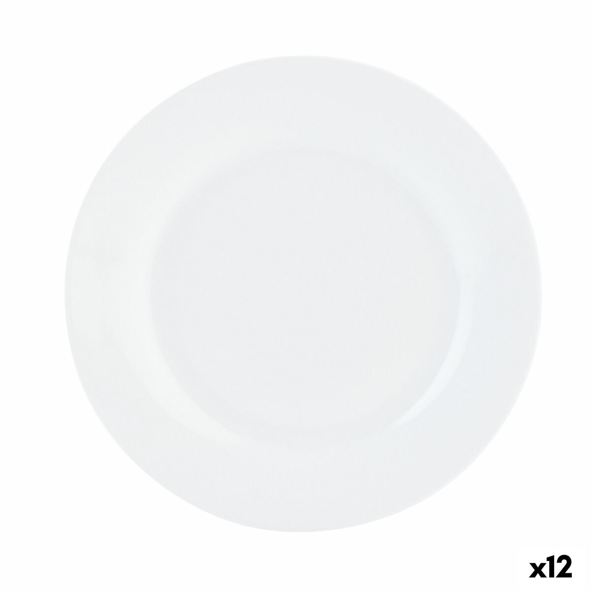 Platt skål Quid Basic Vit Keramik 23 cm (12 antal)