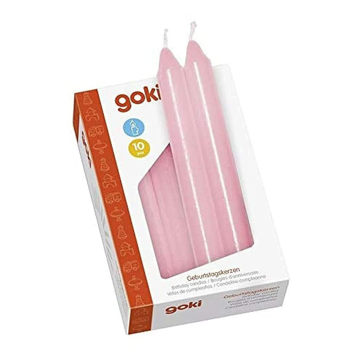 Set med levande ljus 13 cm Rosa (Renoverade C)