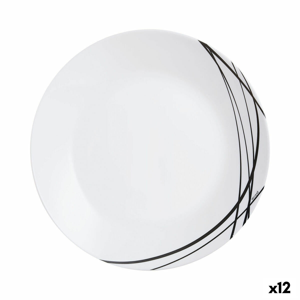 Platt skål Arcopal Domitille Negro Dvobarvna Glas 25 cm (12 antal)
