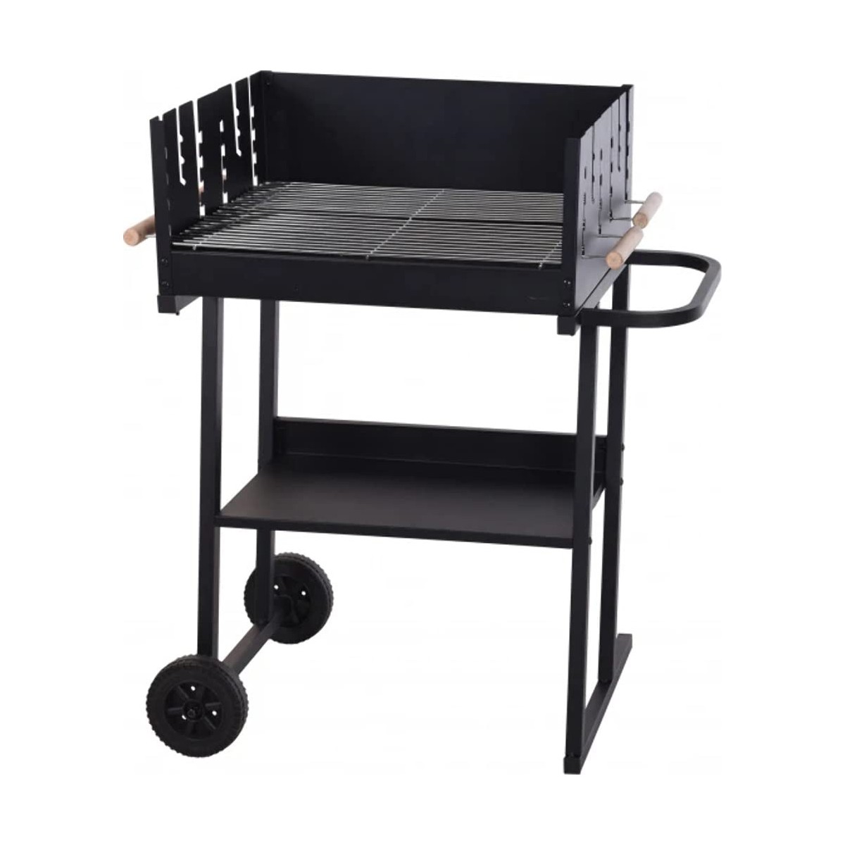 Kolgrill med hjul Svart (60 x 46 x 93 cm)