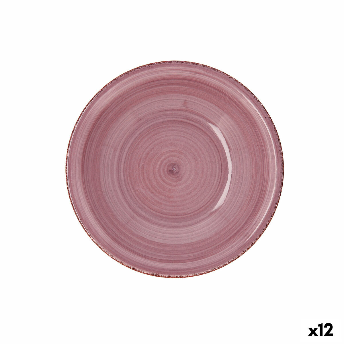 Djup tallrik Quid Vita Peoni Keramik Rosa Ø 21,5 cm (12 antal)