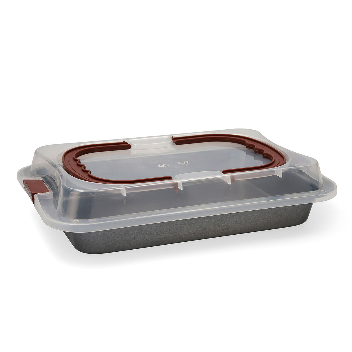 Ugnsform Quid Sweet Grey Med lock Svart Metall 36 x 23 x 4,5 cm (4 antal) - 2