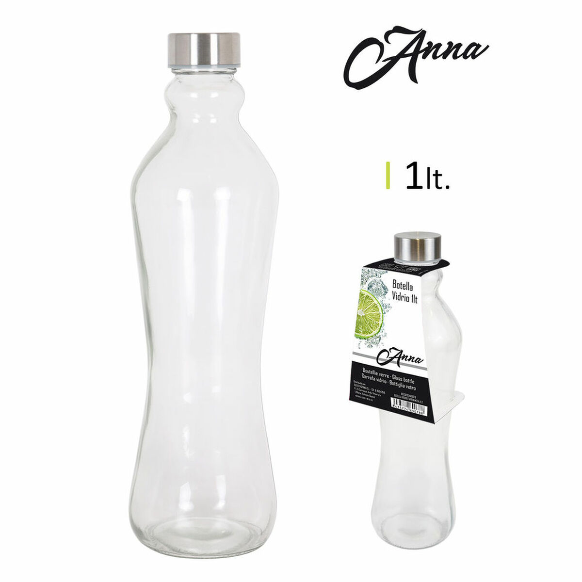 Glasflaska Metallkåpa 1 L (1000 cc) - 3