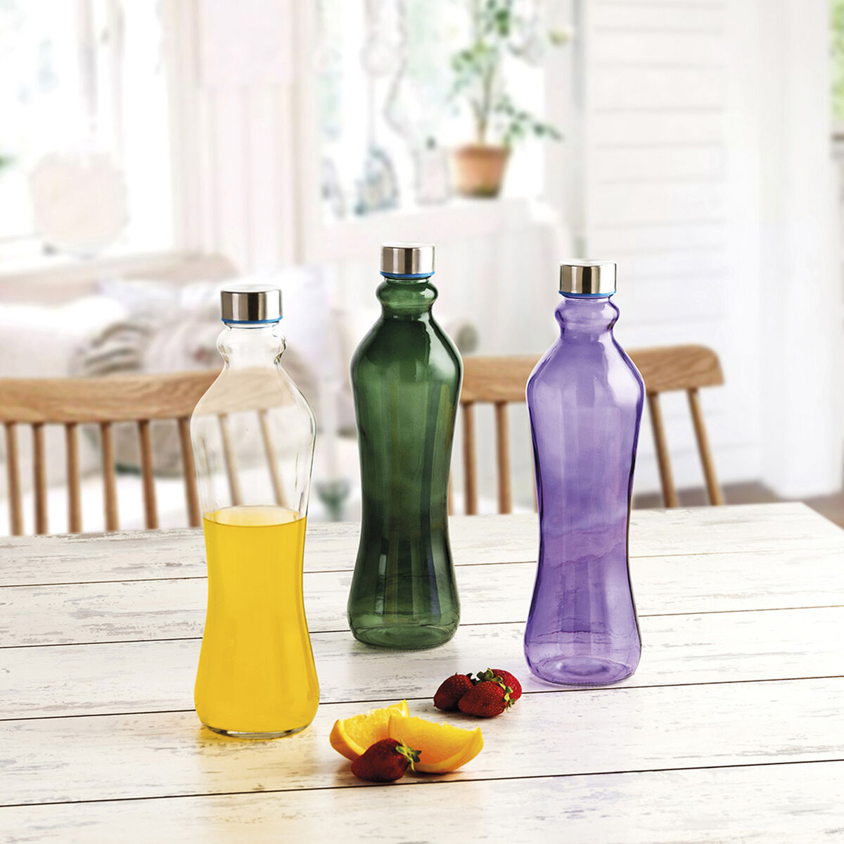 Flaska Quid Habitat Transparent Glas (1 L) (6 antal) - 2