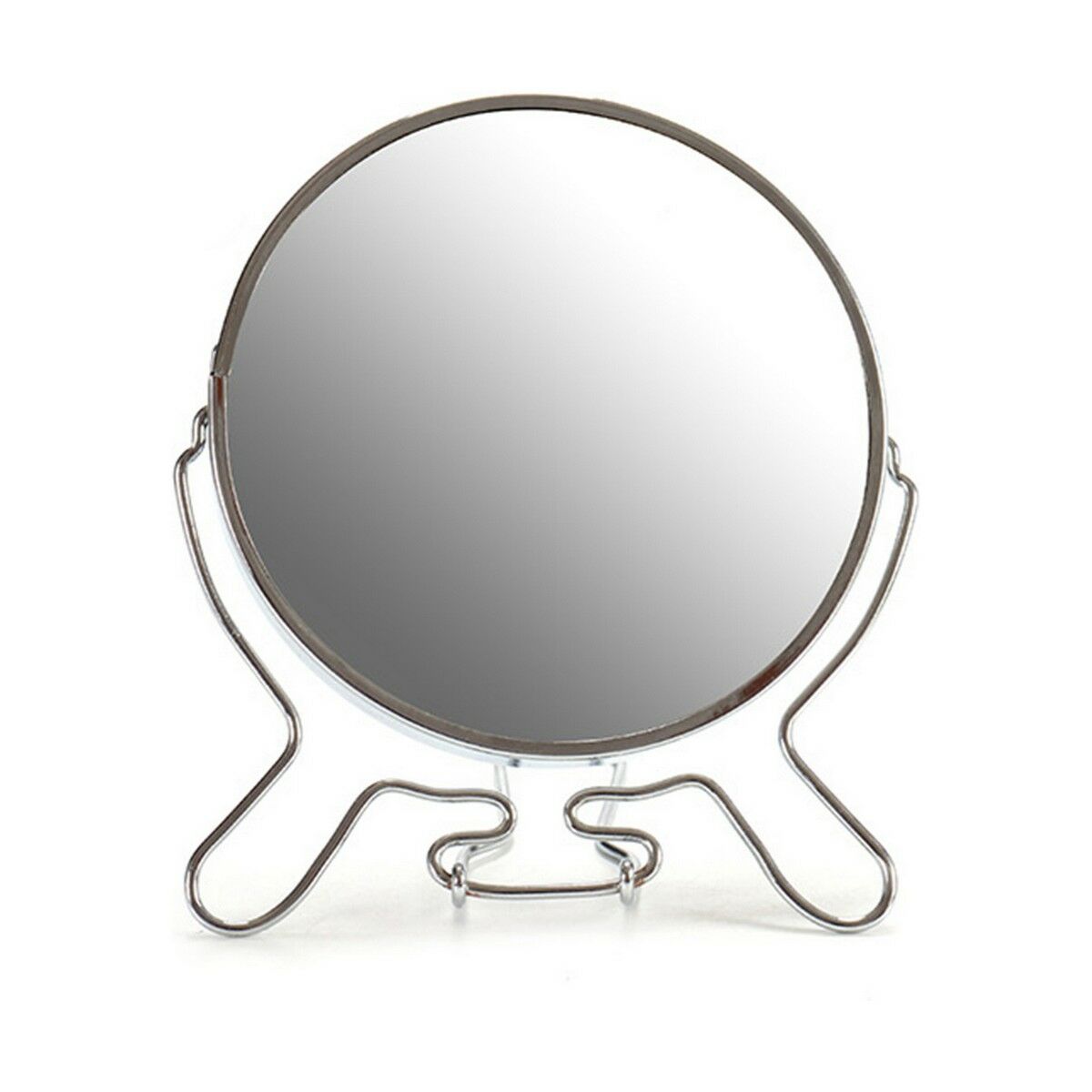 Förstorande Spegel Ø 12 cm Silvrig Aluminium Glas, Mått: 12 cm - 6