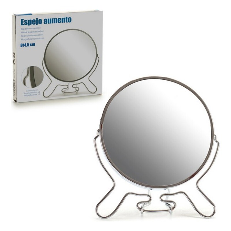 Förstorande Spegel Ø 12 cm Silvrig Aluminium Glas, Mått: 12 cm - 3