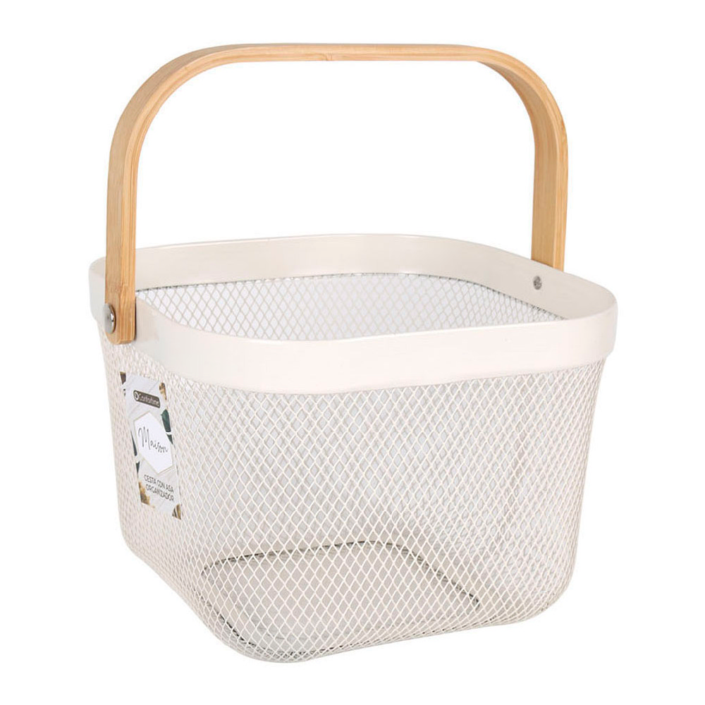 Multifunktionell korg Confortime Maison Bambu Handtag (25 x 25 x 18 cm)