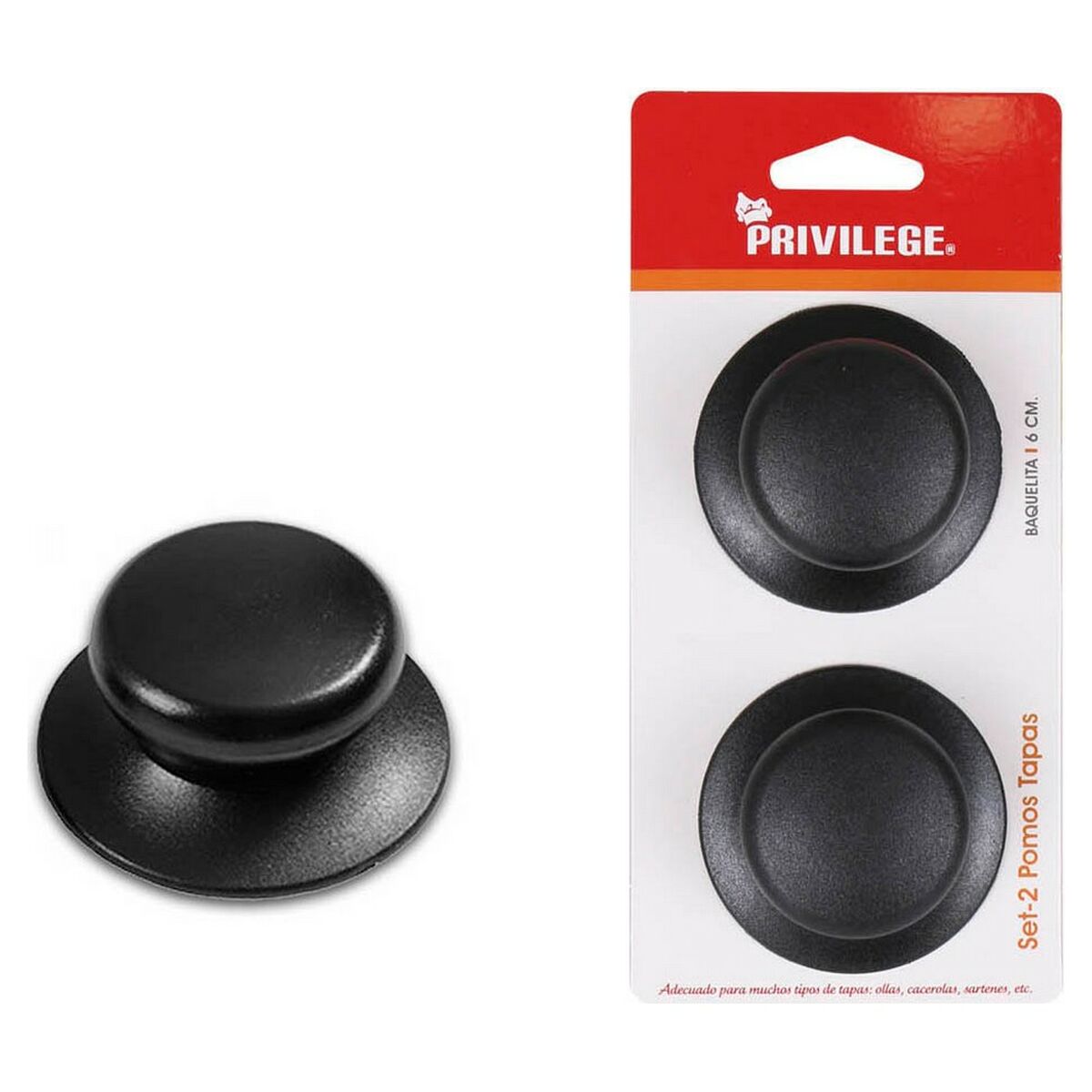 Dörrhandtag Privilege Stekpanna Omslag 6 cm (2 pcs) (6 cm) - 2