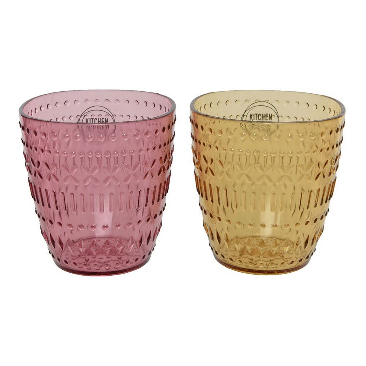 Glas 2 antal Med relief Akryl