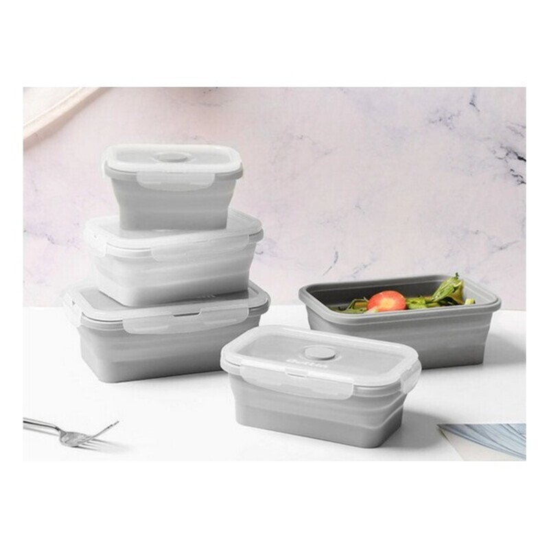 Rektangulär matlåda med lock Quttin Hopfällbar Silikon Rektangulär 1,2 L 22 x 14 cm (22 x 14 cm) - 2