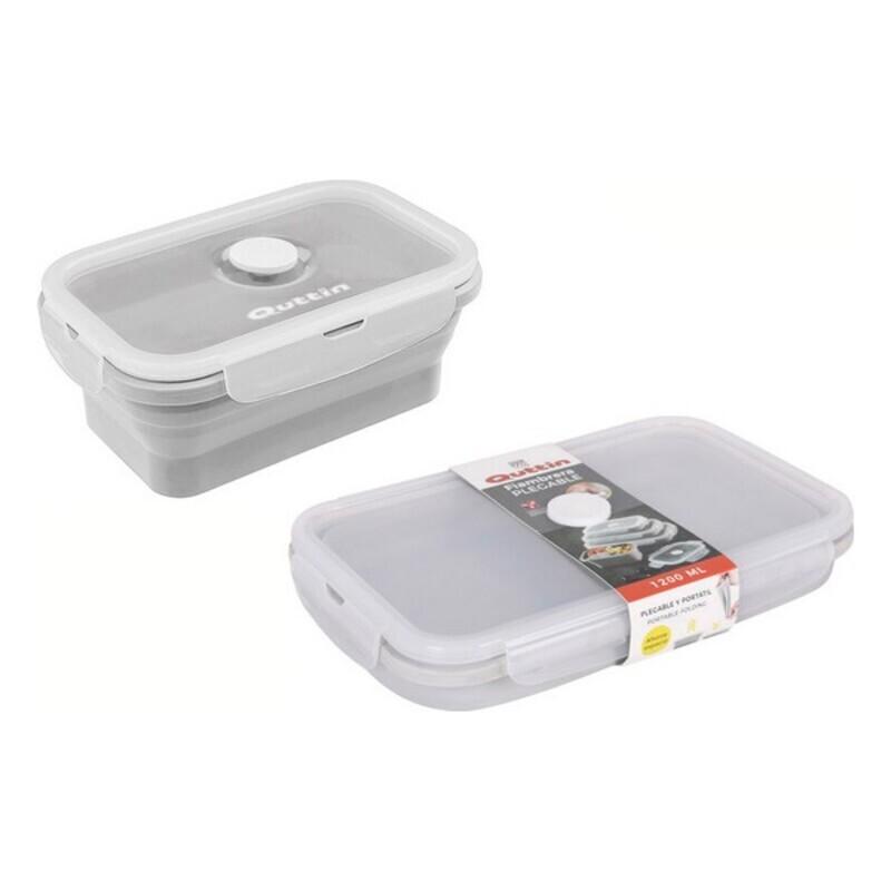 Rektangulär matlåda med lock Quttin Hopfällbar Silikon Rektangulär 1,2 L 22 x 14 cm (22 x 14 cm)