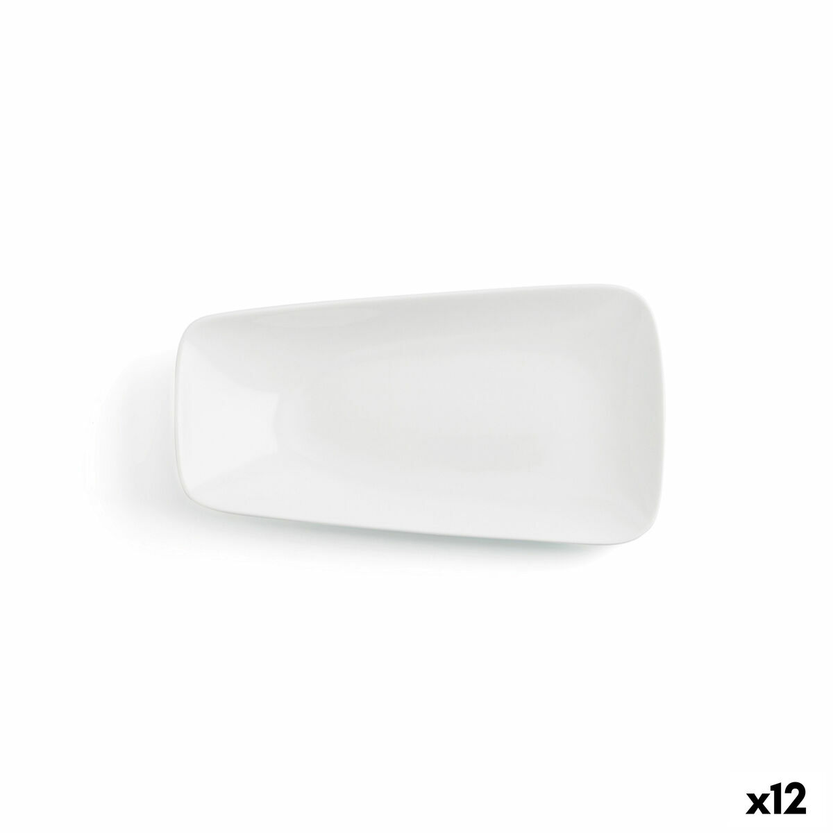 Lapostányér Ariane Vital Rektangulär Keramik Vit (24 x 13 cm) (12 antal)