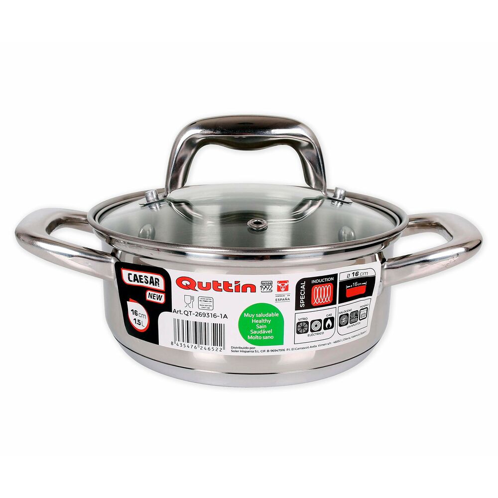 Kastrull Quttin New Caesar Med lock Stål (16 cm) (1,5 L) - 2