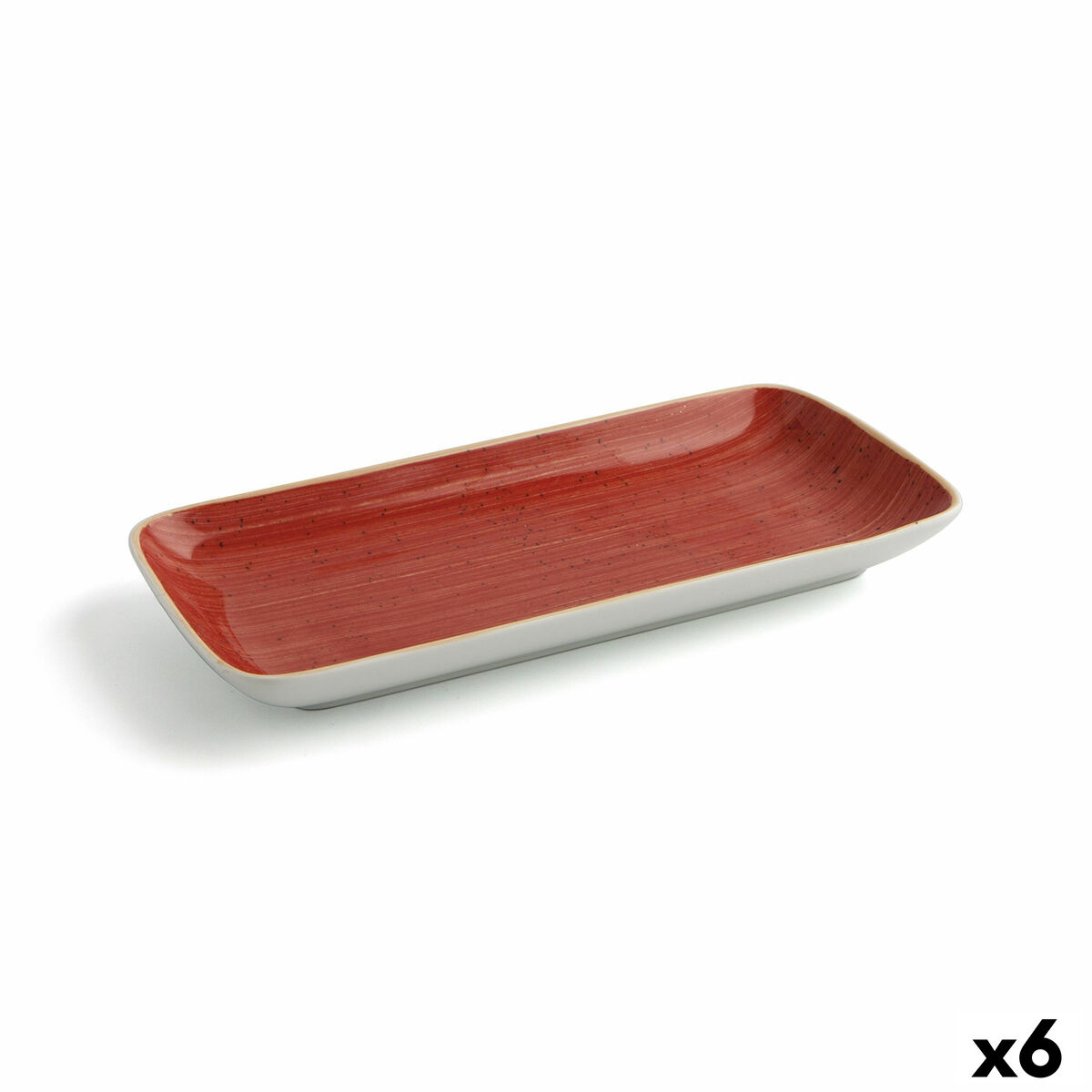 Servingsfat Ariane Terra Rektangulär Keramik Röd (28 x 14 cm) (6 antal)
