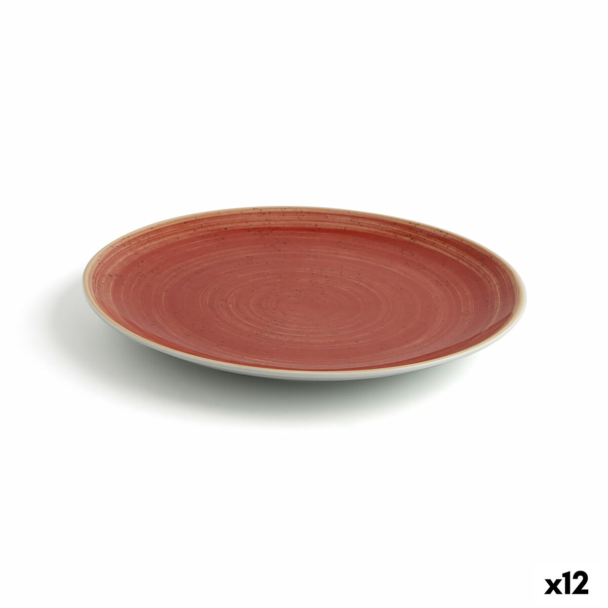 Platt skål Ariane Terra Röd Keramik Ø 21 cm (12 antal)
