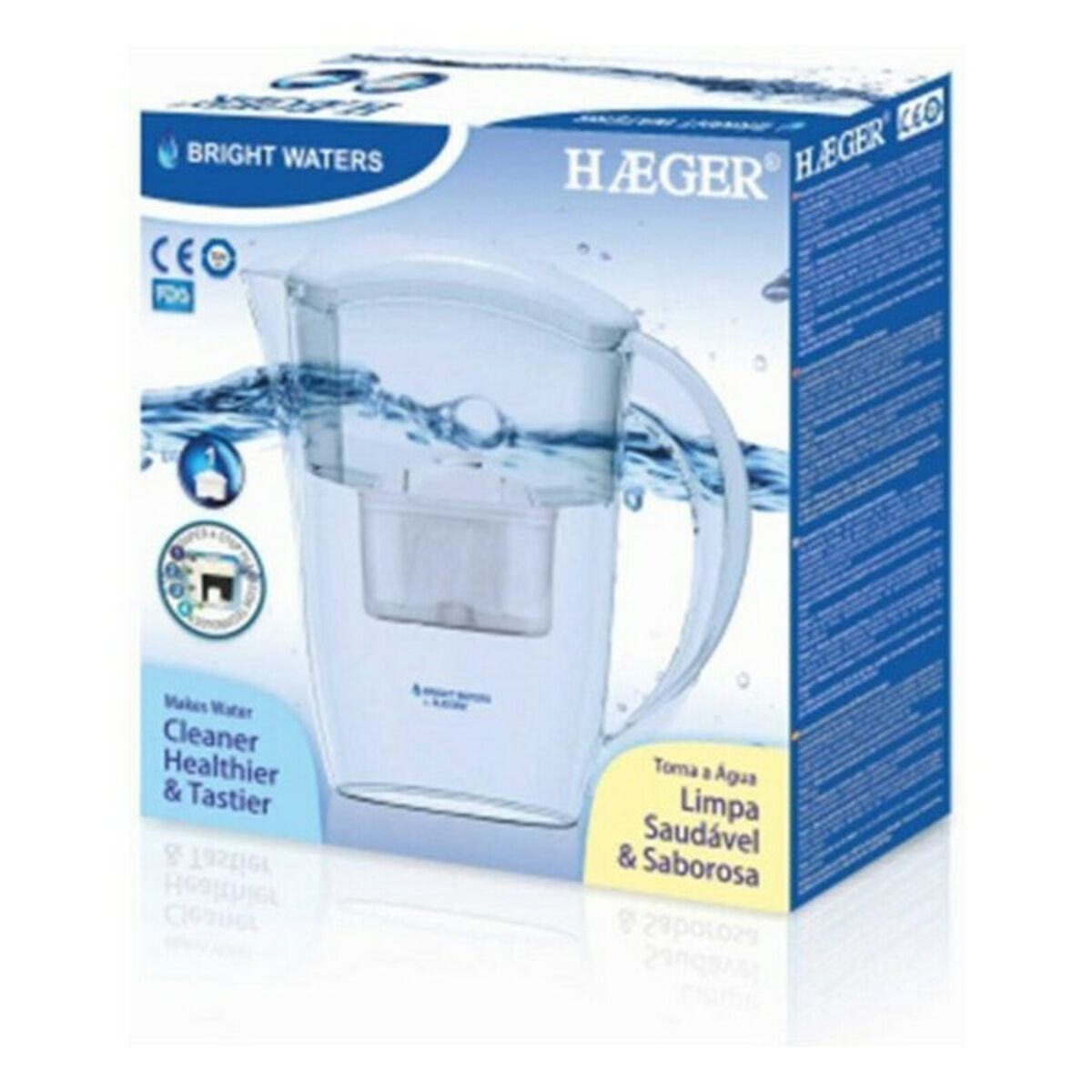 Filtreringskanna Haeger Bright Waters Vit (2,4 L) - 5