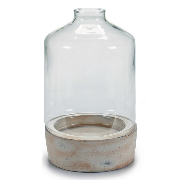 Ljusstakar Transparent Sten Glas 15,2 x 22,5 x 15,2 cm 18 x 29 x 18 cm, Mått: 15,2 x 22,5 x 15,2 cm - 2
