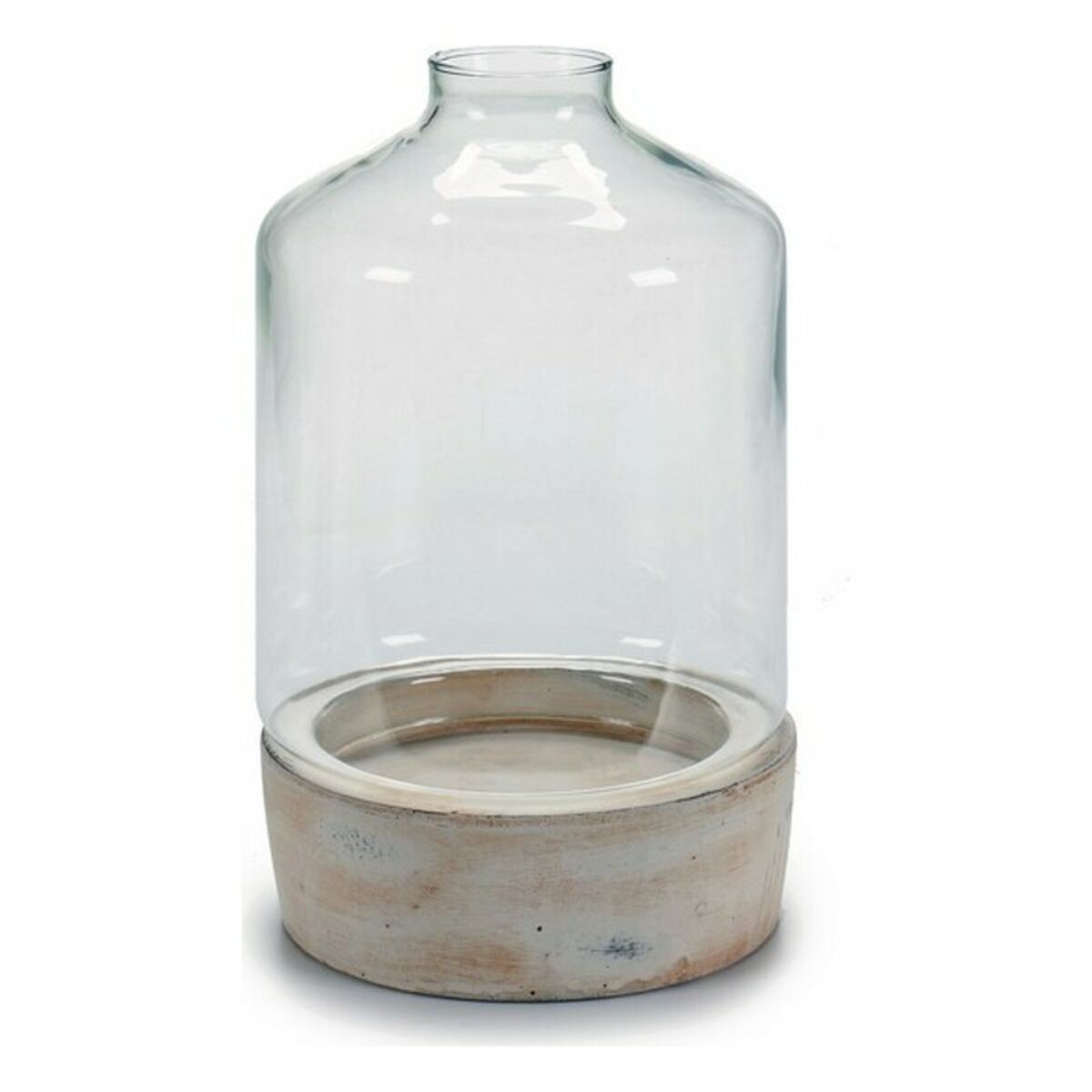 Ljusstakar Transparent Sten Glas 15,2 x 22,5 x 15,2 cm 18 x 29 x 18 cm, Mått: 18,2 x 28,8 x 18,2 cm - 6