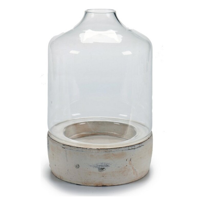 Ljusstakar Transparent Sten Glas 15,2 x 22,5 x 15,2 cm 18 x 29 x 18 cm, Mått: 18,2 x 28,8 x 18,2 cm - 4