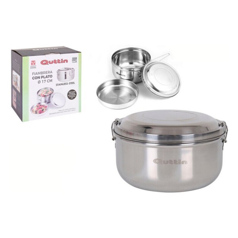 Rund matlåda med lock Quttin Rostfritt stål (Ø 17 cm)