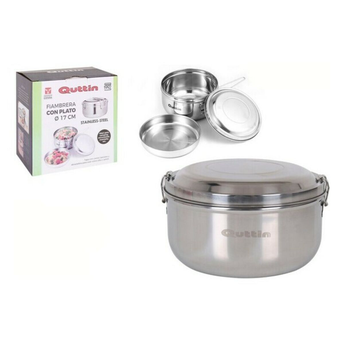 Rund matlåda med lock Quttin Rostfritt stål (Ø 17 cm) - 4