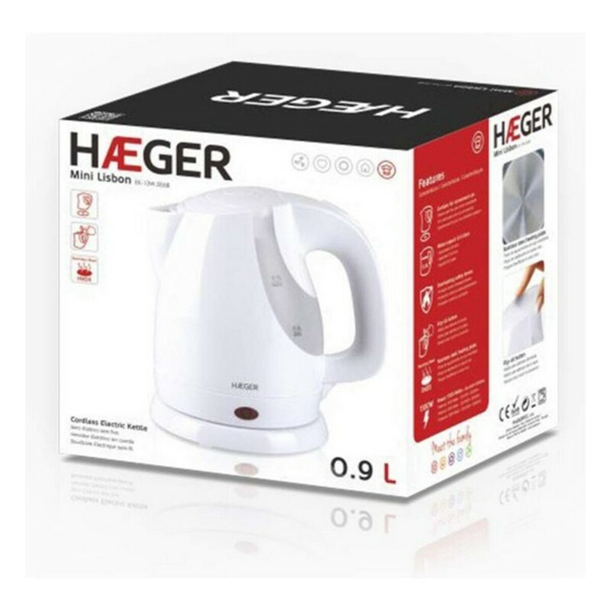 Elektrisk vattenkokare och tekanna Haeger Mini Lisbon 1300 W 0,9 L - 5