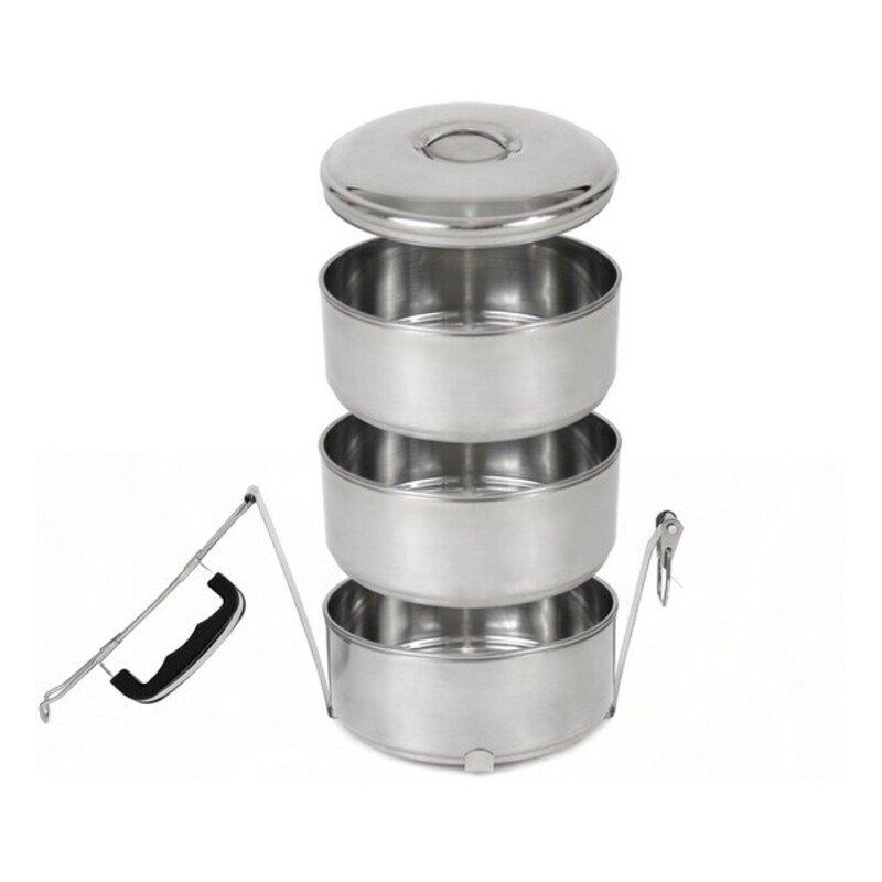 Lunchlådor, set Privilege Rostfritt stål Stapelbara Stål (3 pcs) - 2