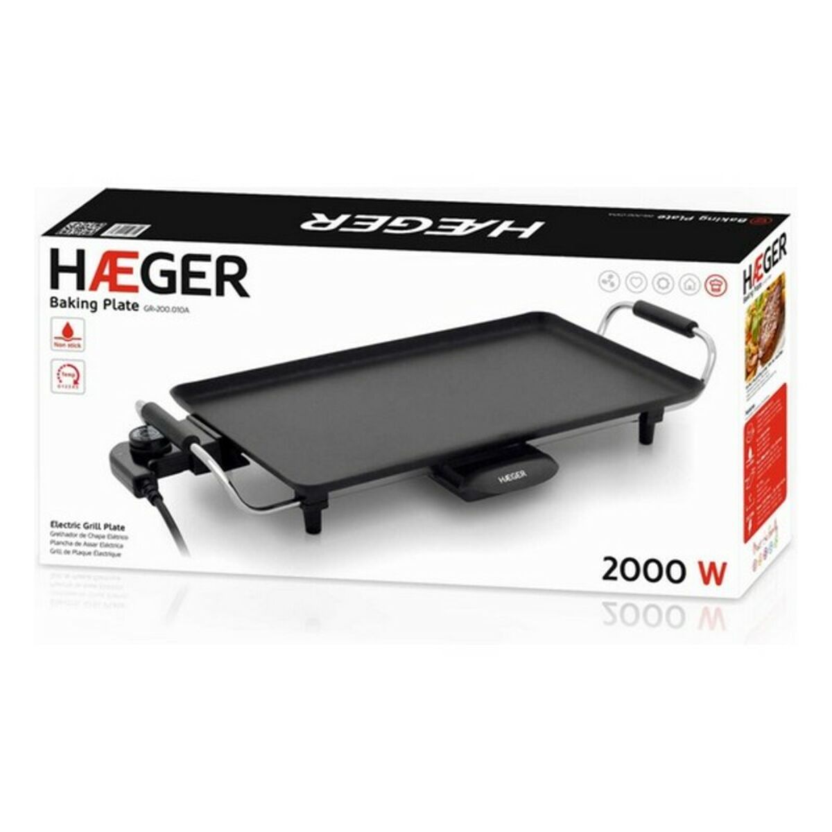 Slät grillplatta Haeger Baking Plate 2000 W - 5
