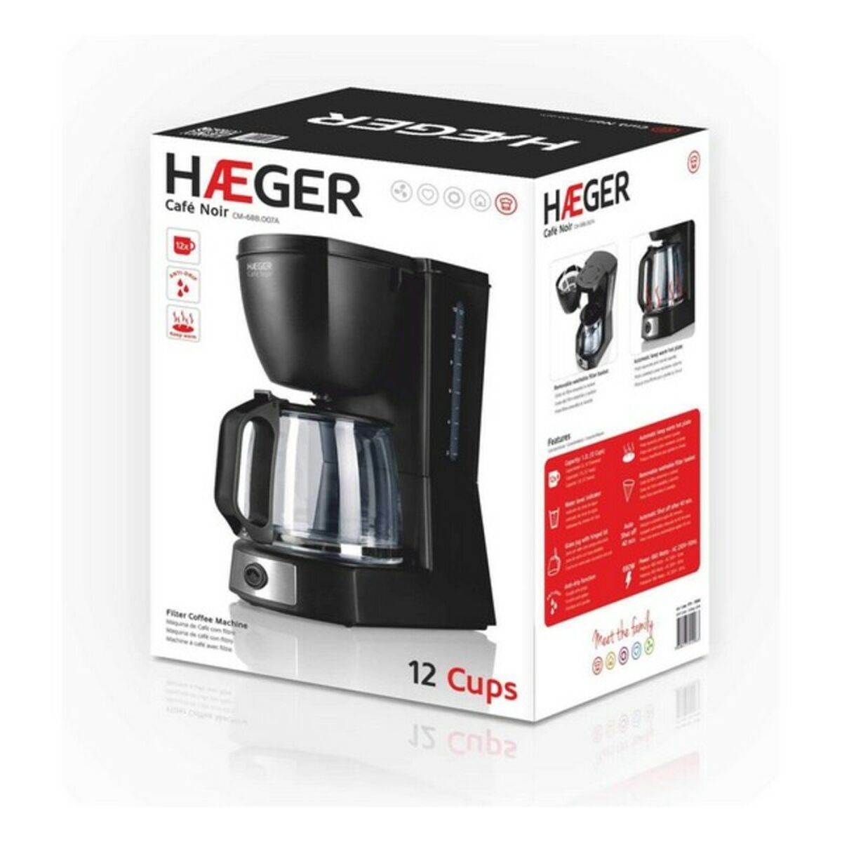 Kaffebryggare Haeger Svart 680 W - 3
