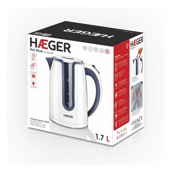 Vattenkokare Haeger Hot 1,7 L 2200W, Färg: Blå - 4