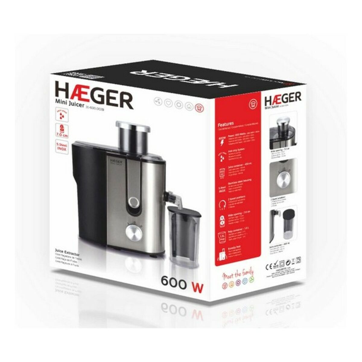 Mixer Haeger JE-600.002B 600 W Multicolour 600 W 1,3 L 13 L - 2