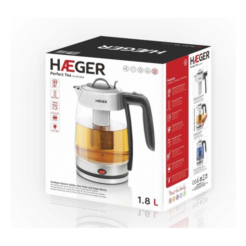 Elektrisk vattenkokare och tekanna Haeger Perfect Tea 2200 W 1,8 L - 2