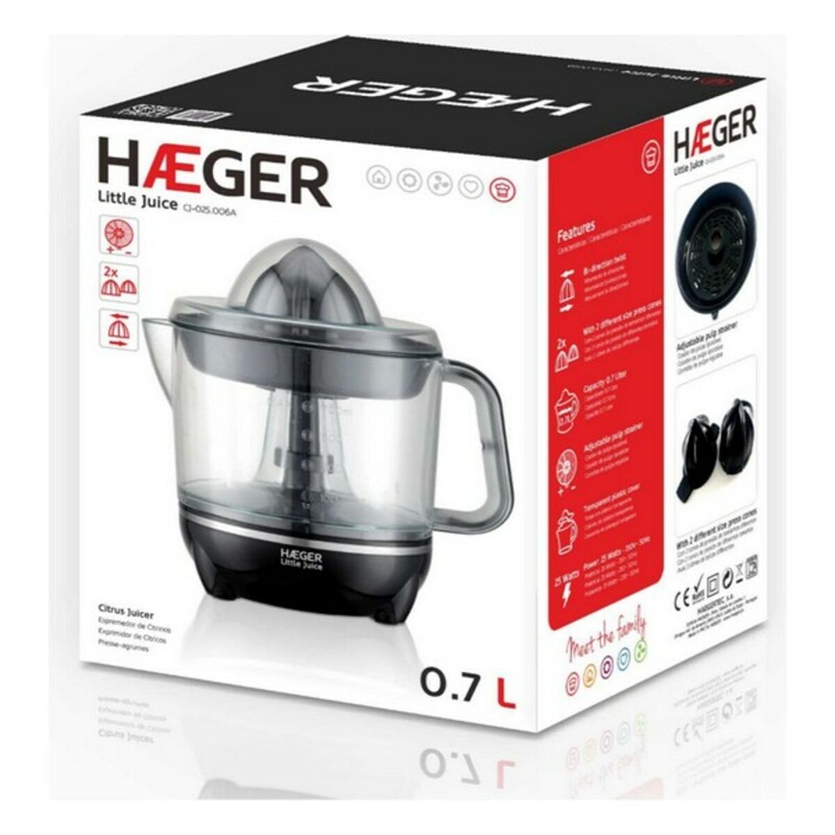Elektrisk Juicepress Haeger Little Juice 25 W 700 ml 25 W - 6