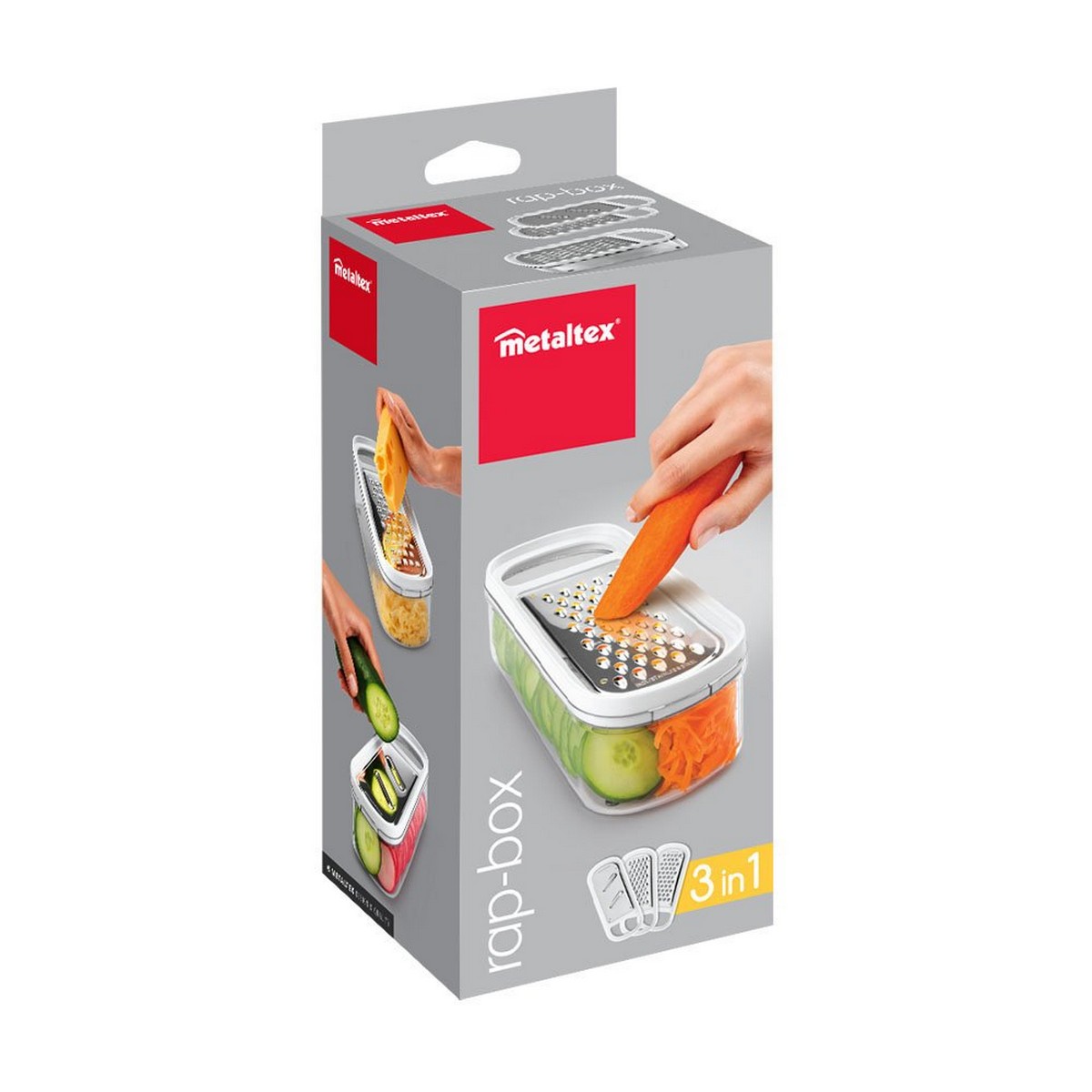 Strimlare med behållare Metaltex Rap-Box 3 i 1 ABS Akryl (21 cm) - 2