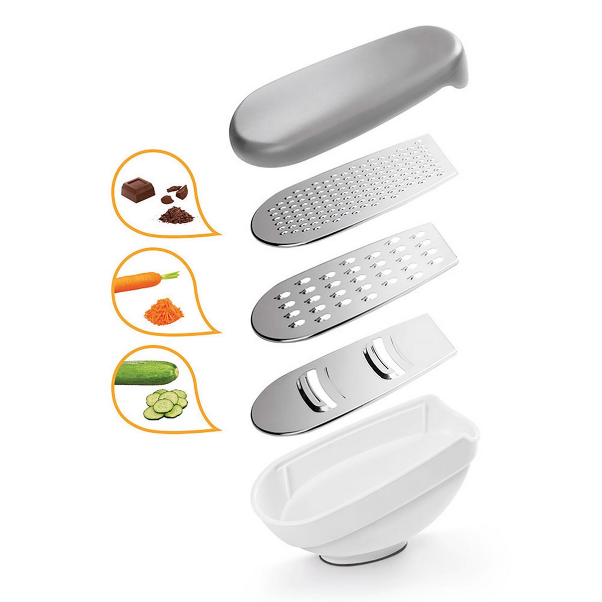 Strimlare med behållare Metaltex Rap-Box 3 i 1 ABS Akryl (21 cm) - 3