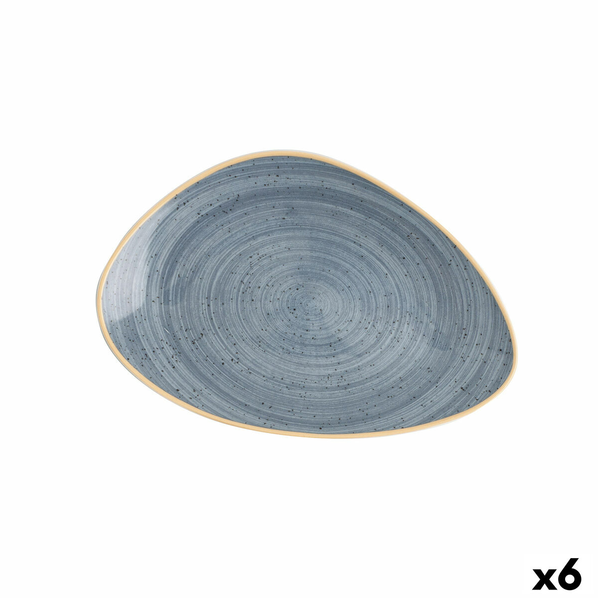 Platt skål Ariane Terra Triangulär Blå Keramik Ø 29 cm (6 antal)