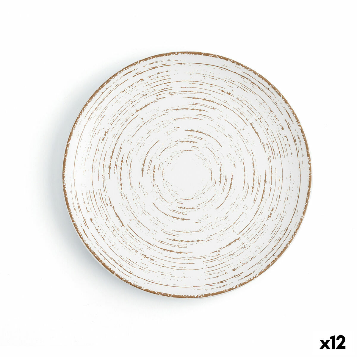 Platt skål Ariane Tornado White Dvobarvna Keramik Ø 21 cm (12 antal)