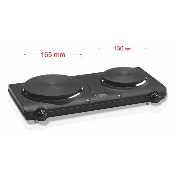 Elektrisk värmeplatta Haeger Double Disc Svart 2 Brännare 2250W - 3