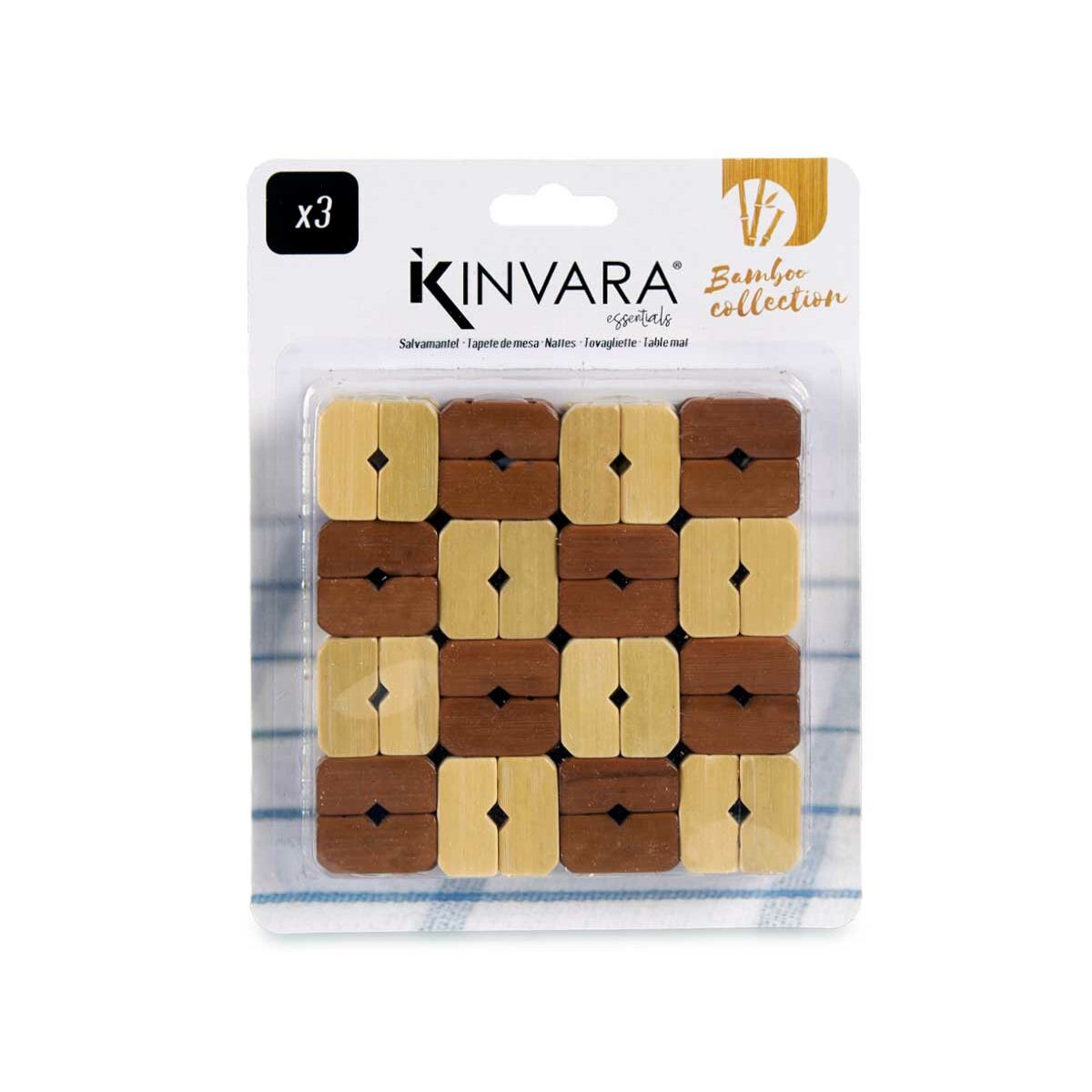 Bordsunderlägg Trä Brun 13 x 2 x 13 cm - 6